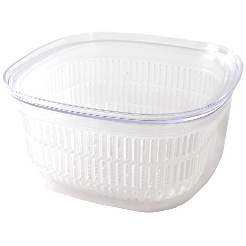 オカ PLYS ベジマジ 野菜用保存かご あらう ホワイト 約21cm×21cm×11cm (ざる 水切り ボウル)拍卖