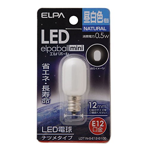 ELPA エルパ LEDナツメ形E12 昼白色 屋内用 省エネタイプ LDT1N-G-E12-G100拍卖