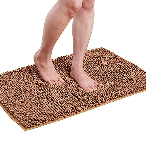 アイメディア バスマット マイクロファイバー 速乾吸水 50x80cm ライトブラウン 大判 風呂マット 足ふきマット 滑り止め 浴室足ふきマッ拍卖