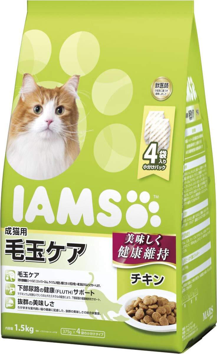 アイムス (IAMS) キャットフード 成猫用 毛玉ケア チキン 1.5kg拍卖