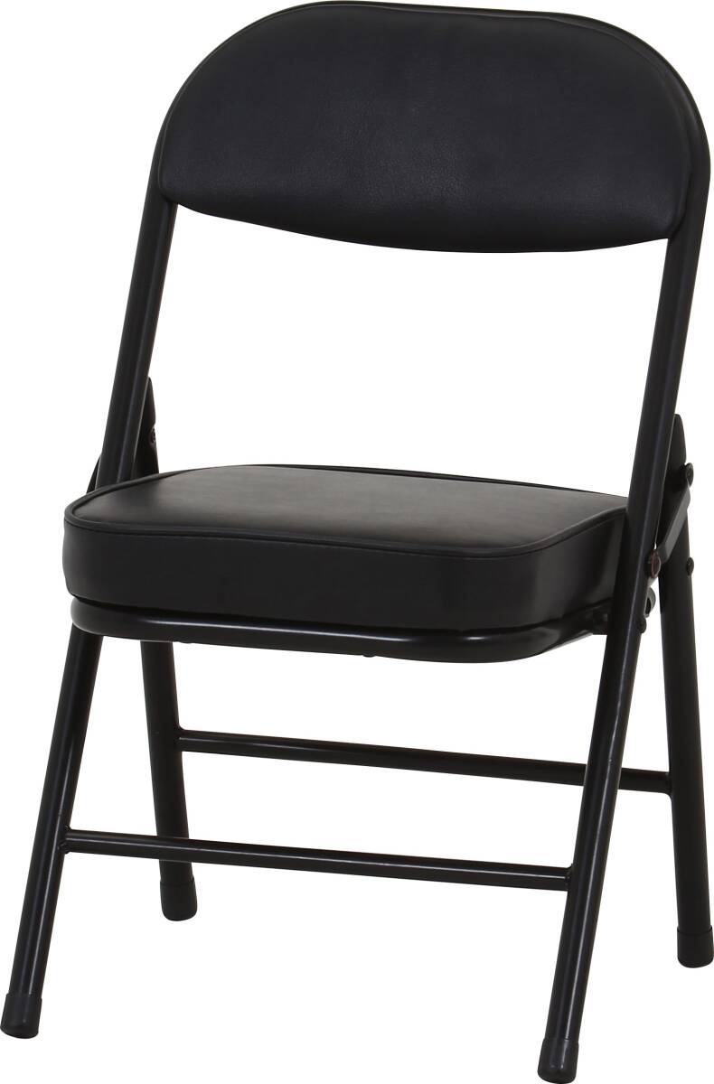 不二貿易 折りたたみチェア ロータイプ 幅34×奥行34×高さ53.5cm ブラック パイプ 合成皮革 背もたれ 背付き 73626拍卖