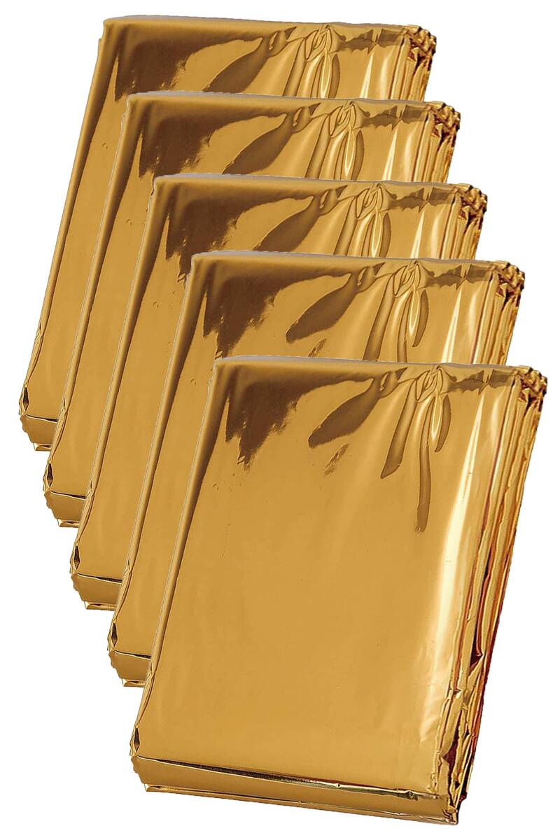 大きめサイズ 軽量 サバイバルシート リバーシブルタイプ (防寒・保温・遮熱シート) 140×220cm 5枚セット拍卖