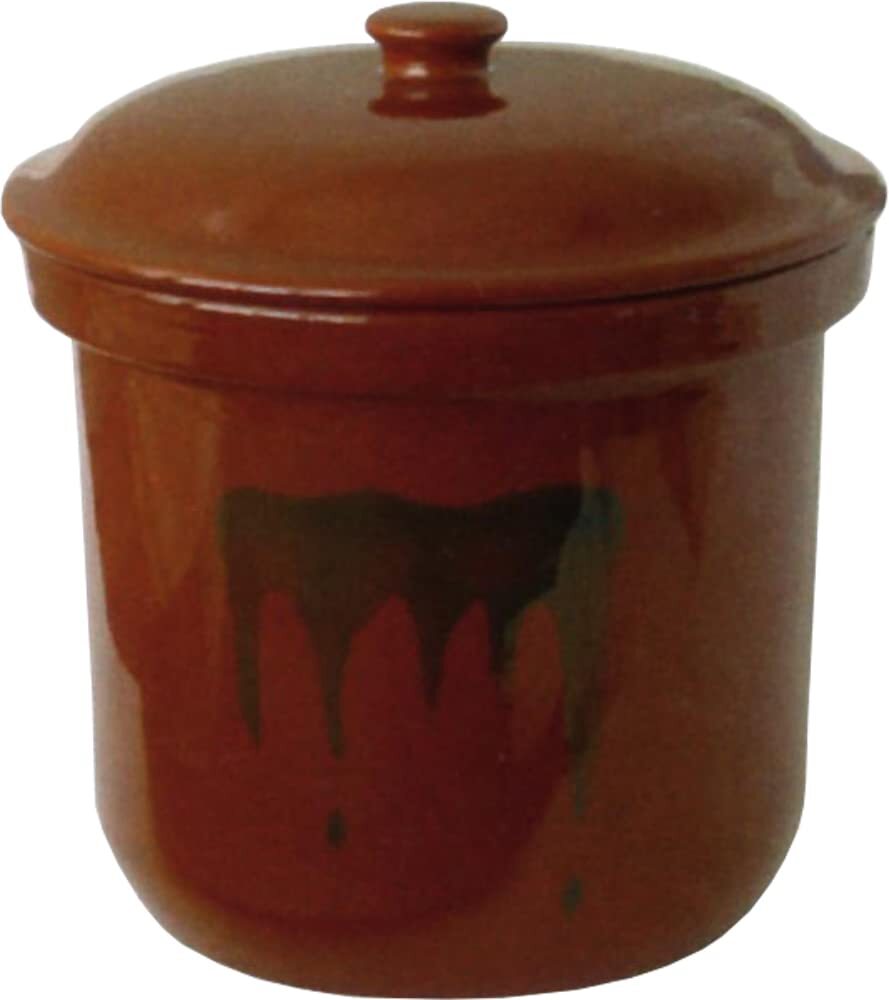 リビング 漬物容器 陶器 蓋付き2号 (3.6L) 角型 茶拍卖