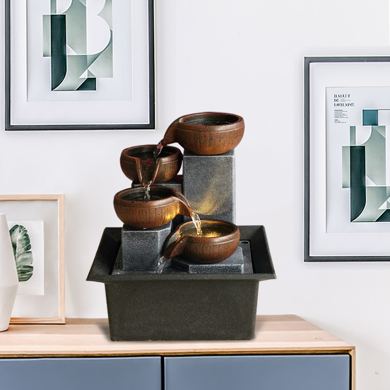 新入荷卓上噴水インテリア 室内噴水卓上噴水装飾風景装飾リビングルーム風水ヨガ瞑想に最適癒しししおどし置物卓上用飾りオフィスの装飾品拍卖