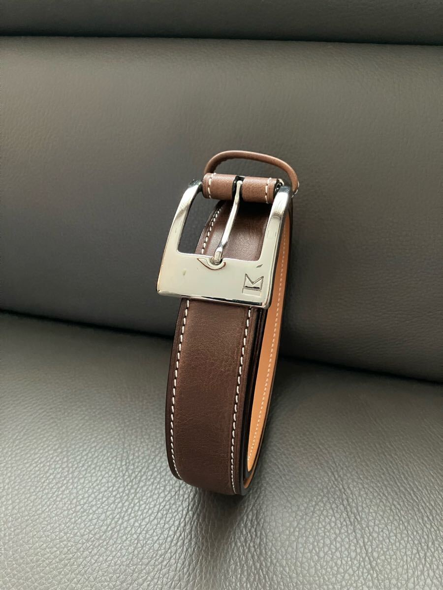 【訳あり】レザースタジオKAZU ベルト メンズ ハンドメイド 本革 レザー 日本製 北海道 旭川 定価17,050円(税込)拍卖