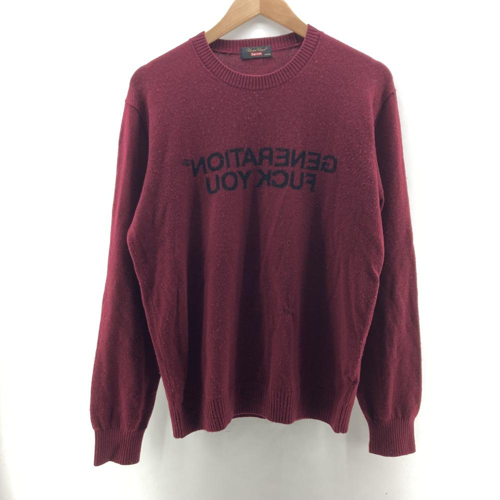 【中古】Supreme×UNDERCOVER Generation Fuck You Sweater サイズM シュプリーム アンダーカバー ワインレッド ボルドー SK2FW16 セーター拍卖