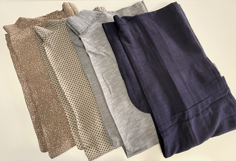 花とら●アンティーク羽織 4枚まとめて リメイク 素材 細工用 お召し 型染 小紋柄 250511拍卖