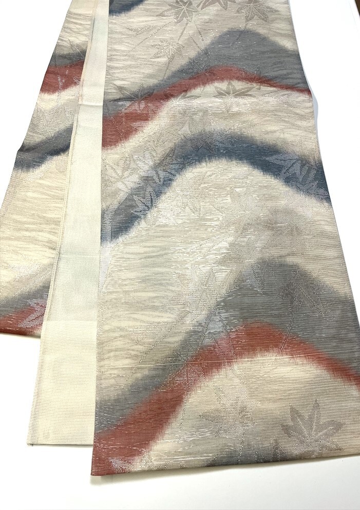 花とら●リサイクル帯 袋帯 楓 遠山風暈し 250413拍卖