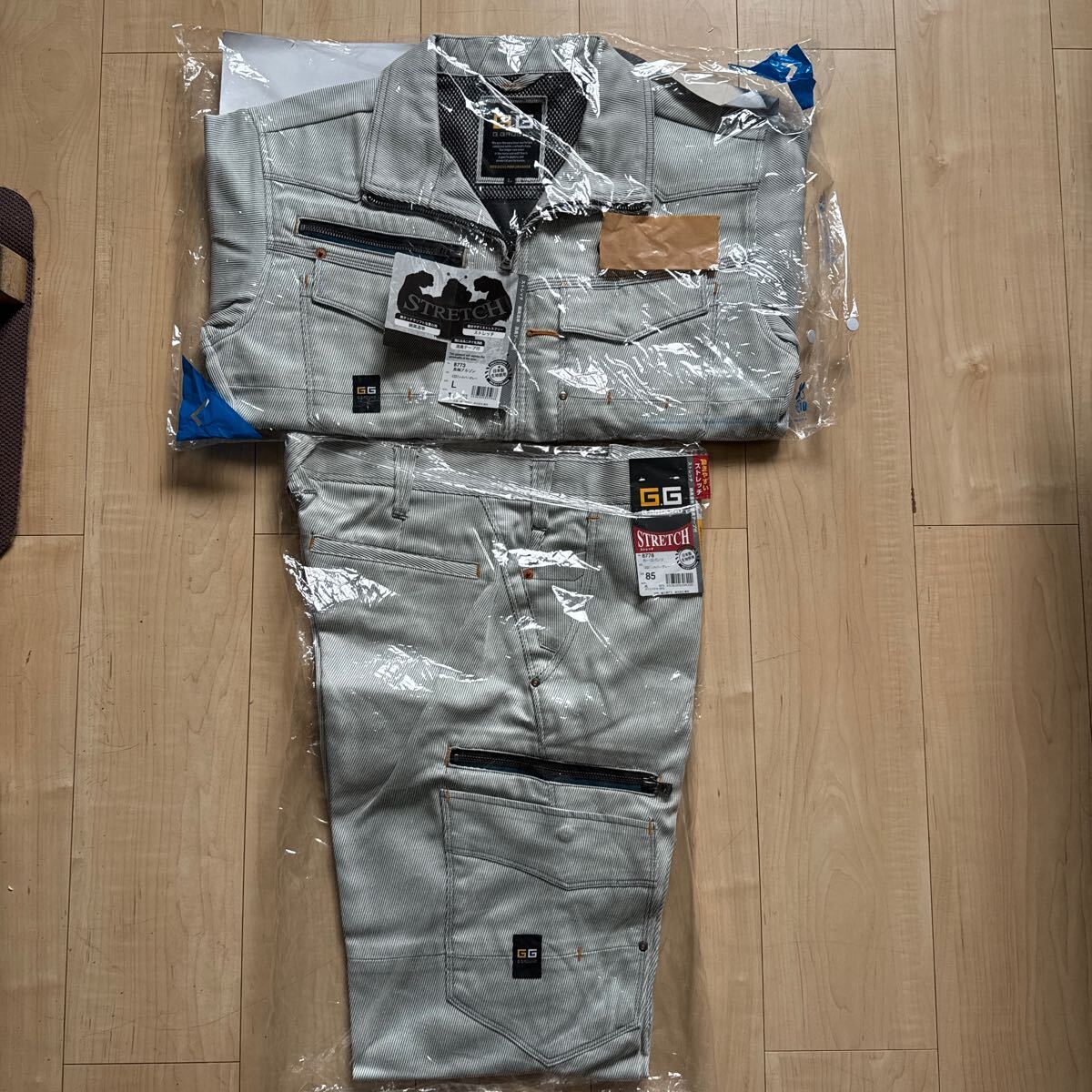 ☆ G.GROUND ☆ 長袖ブルゾン カーゴパンツ / 作業服 上下セット拍卖