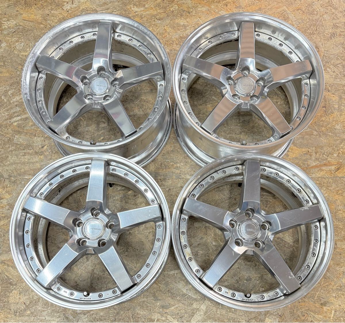 【希少!】WORK グノーシス GR203 19インチ 8.5J+42 9.5J+50 PCD 114.3 5穴 5H クラウン アリスト マークX レクサス カムリ フーガ拍卖