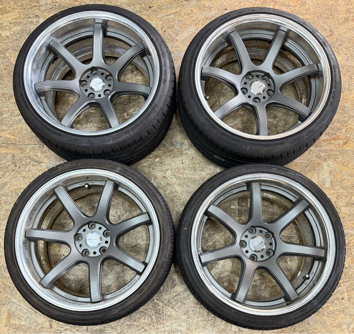 【希少!】WORK エモーション T7R 2P 19インチ 8.5J+15 9.5J+13 PCD114.3 5穴 5H カムリ アリスト スカイライン RX-8 レクサス クラウン拍卖