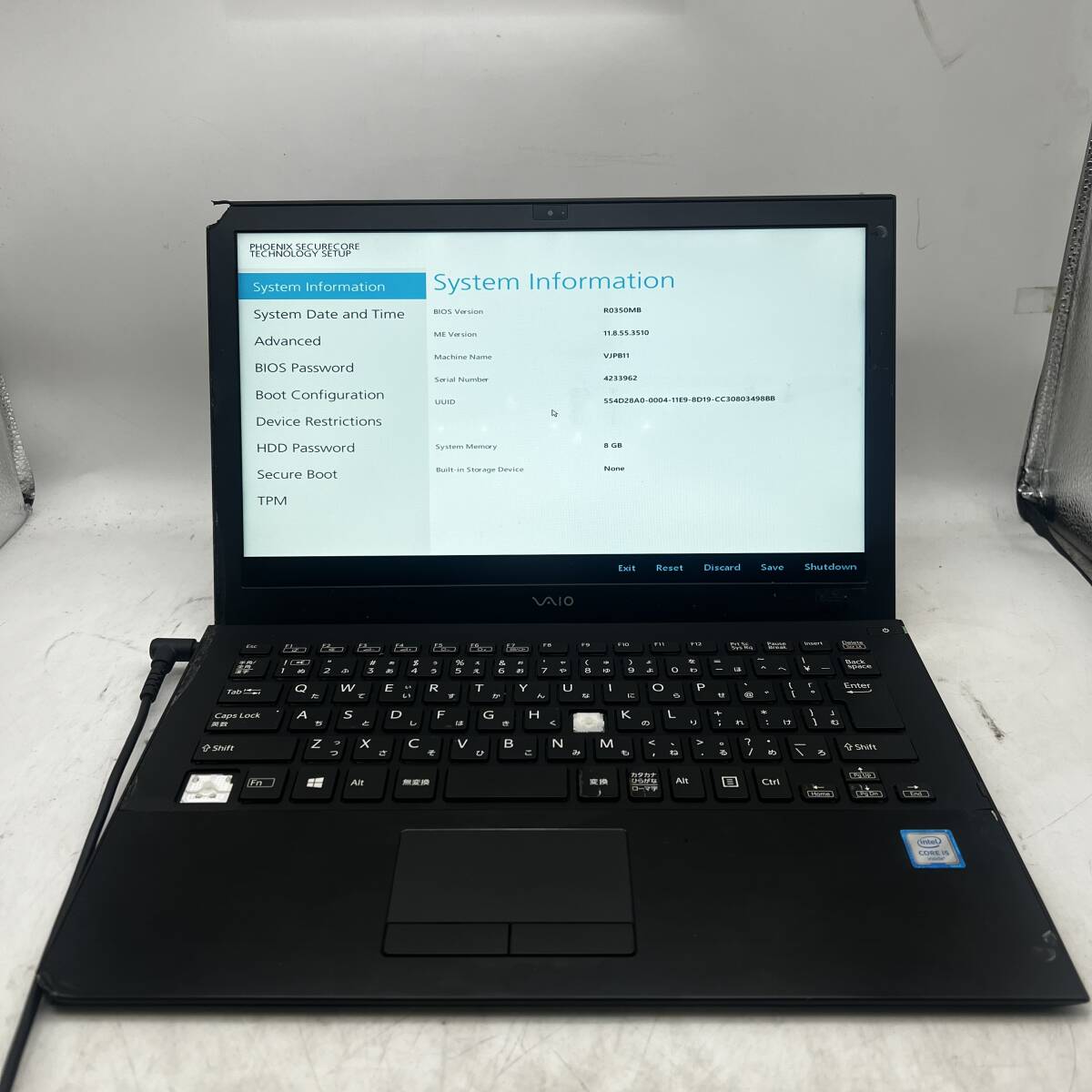 Vaio/VJPB11C11N/第6世代 i5/メモリ 8GB/13.3インチ/1拍卖