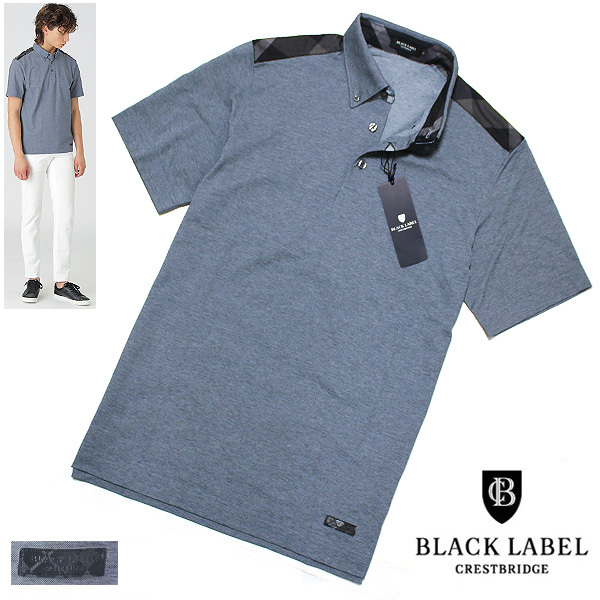 送料無料!定1.8万 新品 M(2)ブラックレーベル クレストブリッジ チェック 吸水速乾性 鹿の子ドレス半袖ポロシャツBLACK LABEL CRESTBRIDGE拍卖