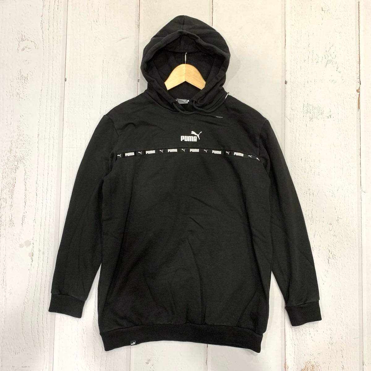 Q ▼ 洗練されたデザイン!! '着心地抜群' PUMA プーマ 裏起毛 ロゴ スウェット パーカ / フーディ size:M プルオーバー スポーツウェア 拍卖