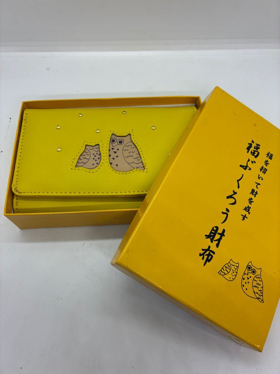 福ぶくろう 財布 黄色 二つ折り 大容量拍卖