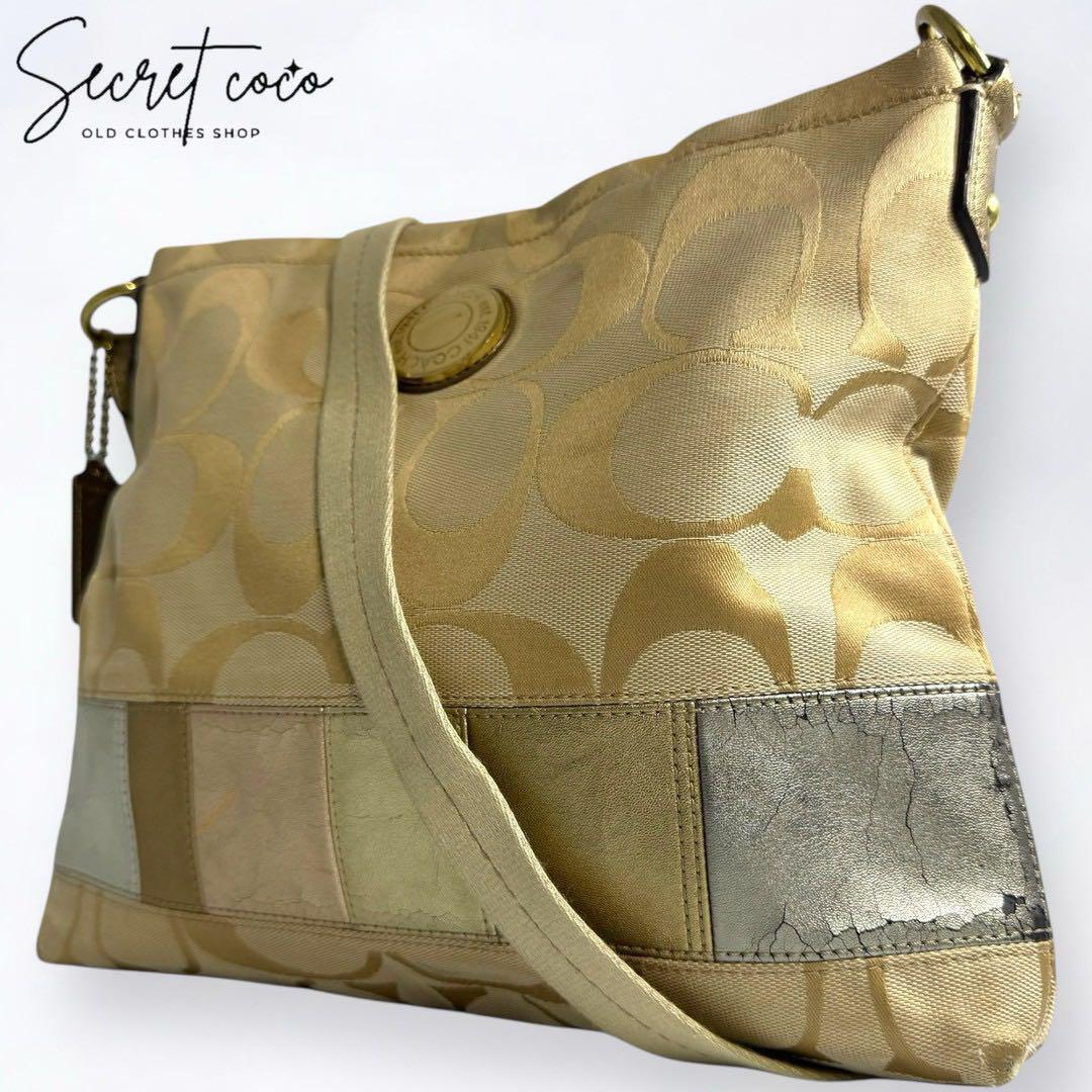 人気 141 COACH コーチ キャンバス シグネチャー レディース 斜めがけ ショルダーバッグ かばん 鞄 ブランドバッグ ベージュ マルチカラー拍卖