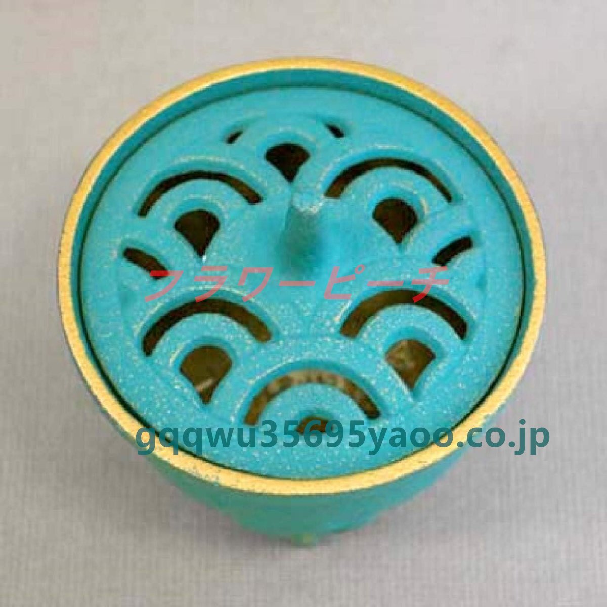 香炉 なみ 金/トルコ青 本体サイズ(cm):Φ8.5×H9 29212 デザイン小物拍卖