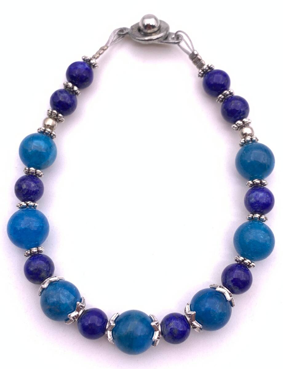 天然石ラピスラズリ&アパタイトのブレスレット拍卖