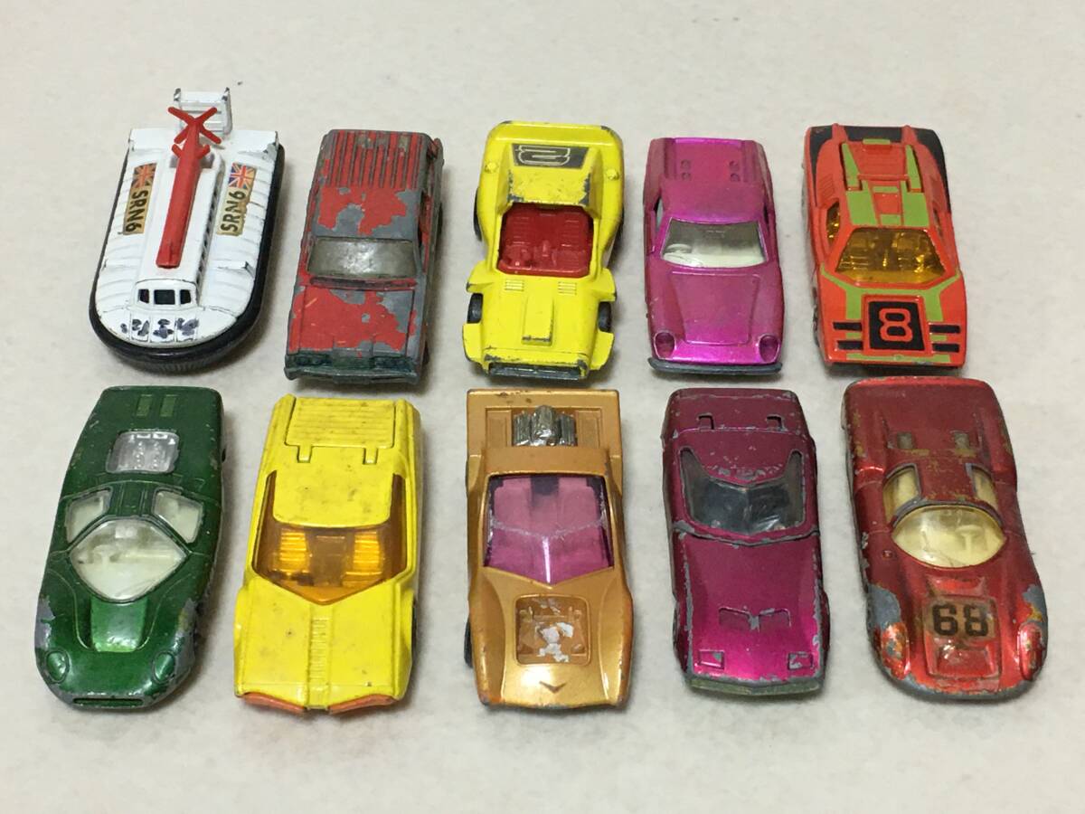 【D679】MATCHBOX マッチボックス ミニカー 10個 ランボルギーニ/DATSUN/LOTUS EUROPA/DODGE CHARGER/ポルシェ/OR 73/GROESOME/FORD GROUP拍卖