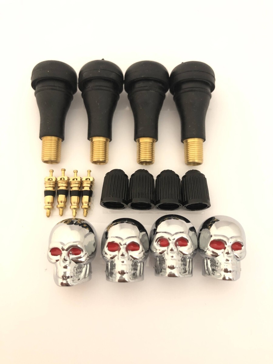 スカル ドクロ 銀 ホイール エア バルブキャップ ゴムエアバルブ 虫 コアバルブ ガイコツ トヨタ ニッサン ホンダ ミツビシ ダイハツ 拍卖