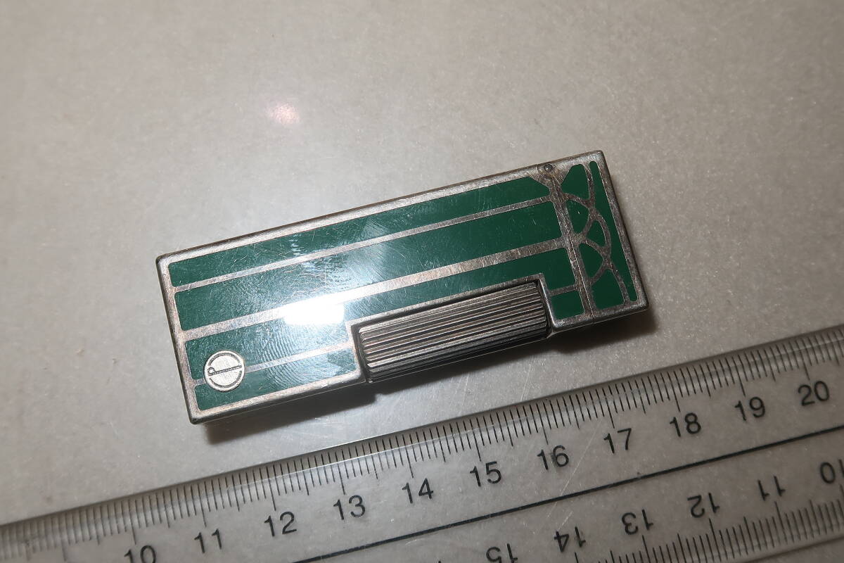 ★☆Dunhill ダンヒル グリーン×シルバー ガスライター☆★拍卖