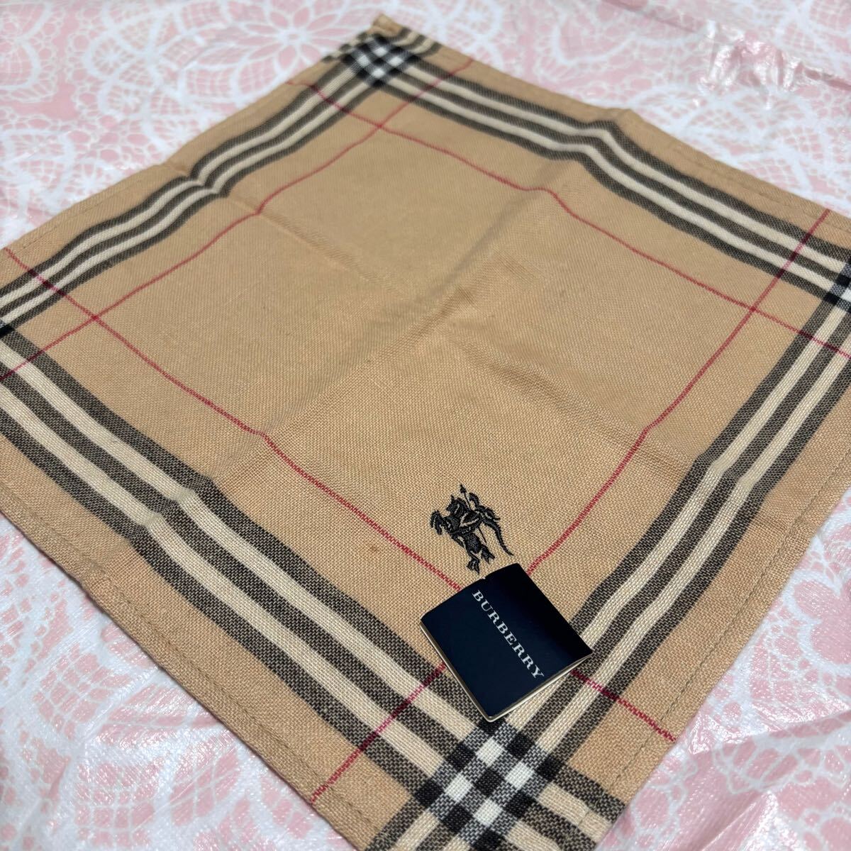 【人気】新品/BURBERRY/タオルハンカチ/正規品/バーバリー/綿100%/未使用/即決/匿名発送/日本製/ハンドタオル/茶色ブラウン【訳有】拍卖