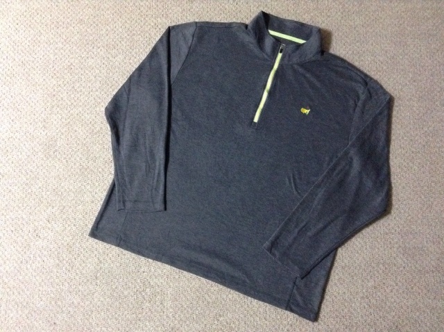 ★中古★マスターズ ゴルフ メンズ 長袖ハーフジップジャケット グレー 刺繍ロゴ XLサイズ GOLF Masters MT7300-006拍卖