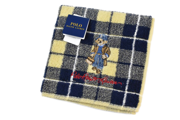 ポロ ラルフローレン タオルハンカチ レディース ポロベア ベア くま 黄色 ハンドタオル ハンカチタオル拍卖