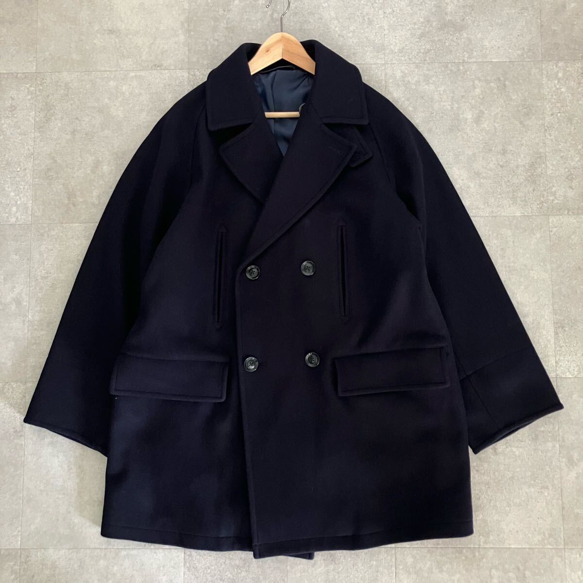 ●極美品 NANO UNIVERSE ナノユニバース LB.03/SUPER140’S ダブルメルトン ピーコート/Pコート/size(L)/アウター/メンズ拍卖