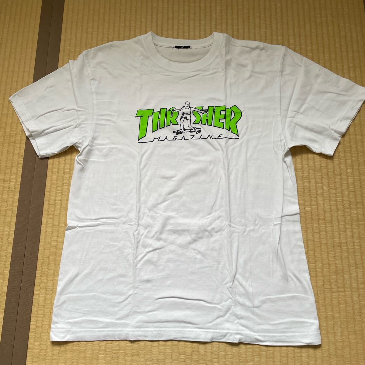 スラッシャー Tシャツ マークゴンザレス コラボTシャツ THRASHER 半袖 Mark Gonzales スケートウエア Thrasher ロゴTシャツ MARK GONZALES拍卖