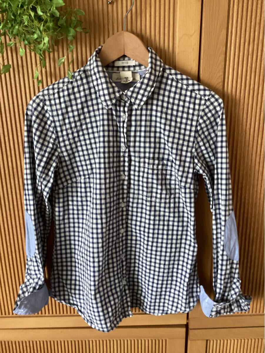 H&M パッチチェック長袖シャツ拍卖