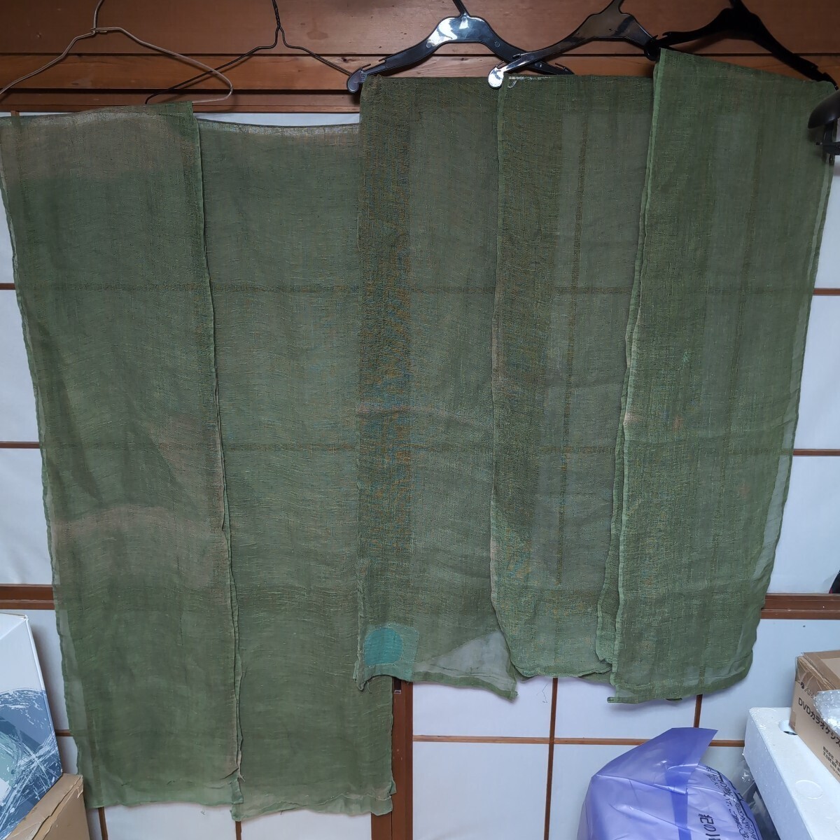●麻布、かやほどき、草木染め●中古品●リメイクに●5枚セット●中古品●拍卖