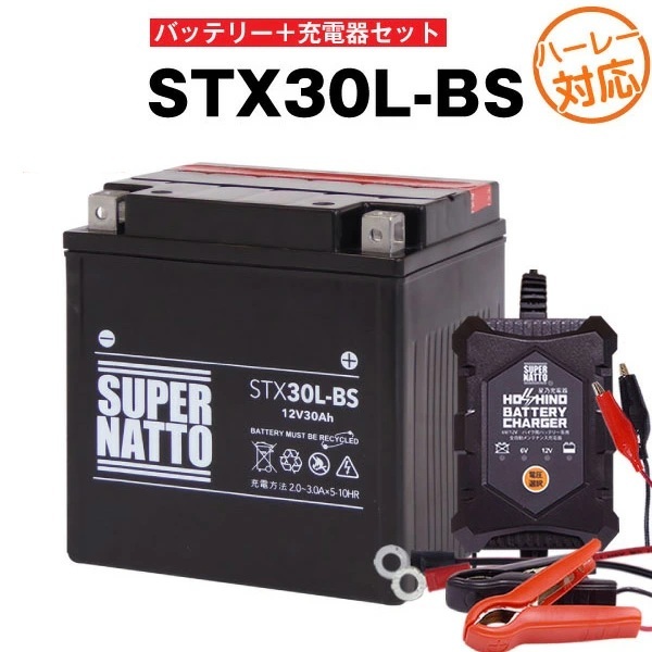 【バッテリー+充電器セット】 STX30L-BS ◆ 星乃充電器 ◆ スーパーナット拍卖