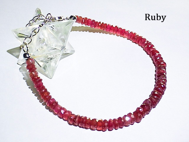 ★華麗なレッドルビー・カット★ブレスレット★天然石コランダム宝石シルバー★調節可能アジャスターチェーン付★女性プレゼント★kamesan拍卖