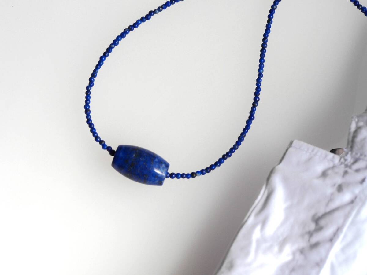 天然ラピスラズリ SV ネックレス 自然色拍卖
