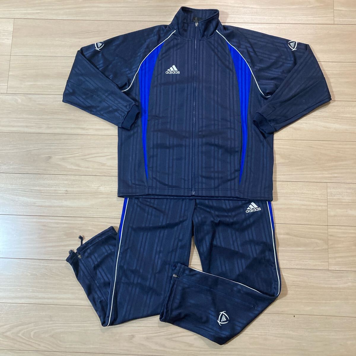 adidas アディダス ジャージ ジップアップ 上下セット セットアップ Mサイズ ネイビー 青拍卖