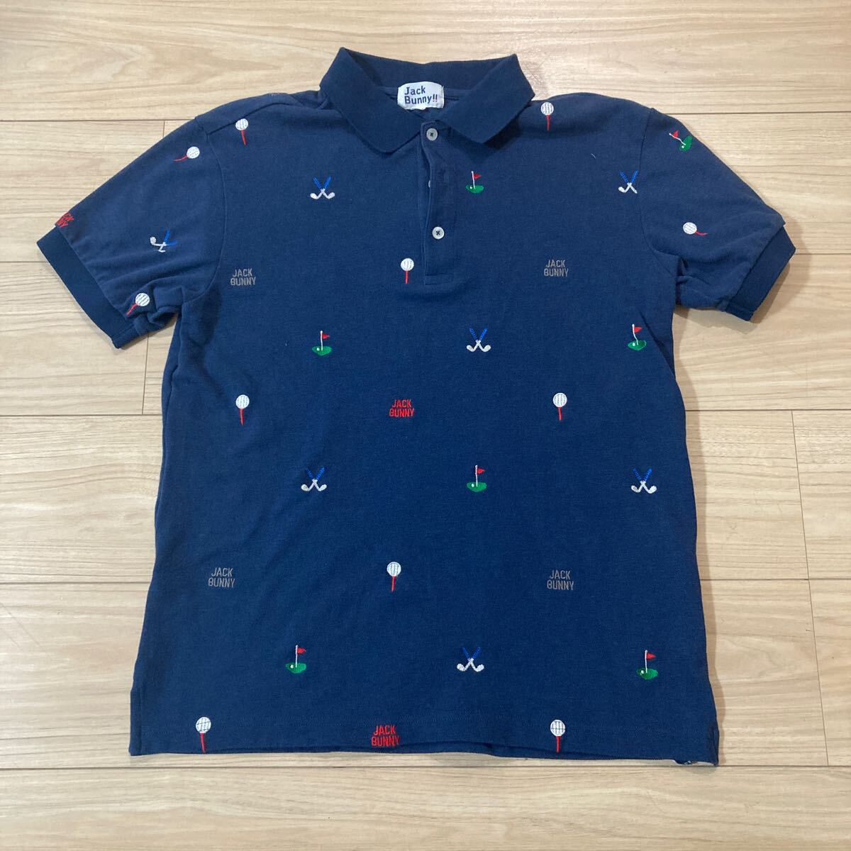 JACK BUNNY ジャックバニー ゴルフウェア ポロシャツ 半袖シャツ サイズ4 ネイビー拍卖