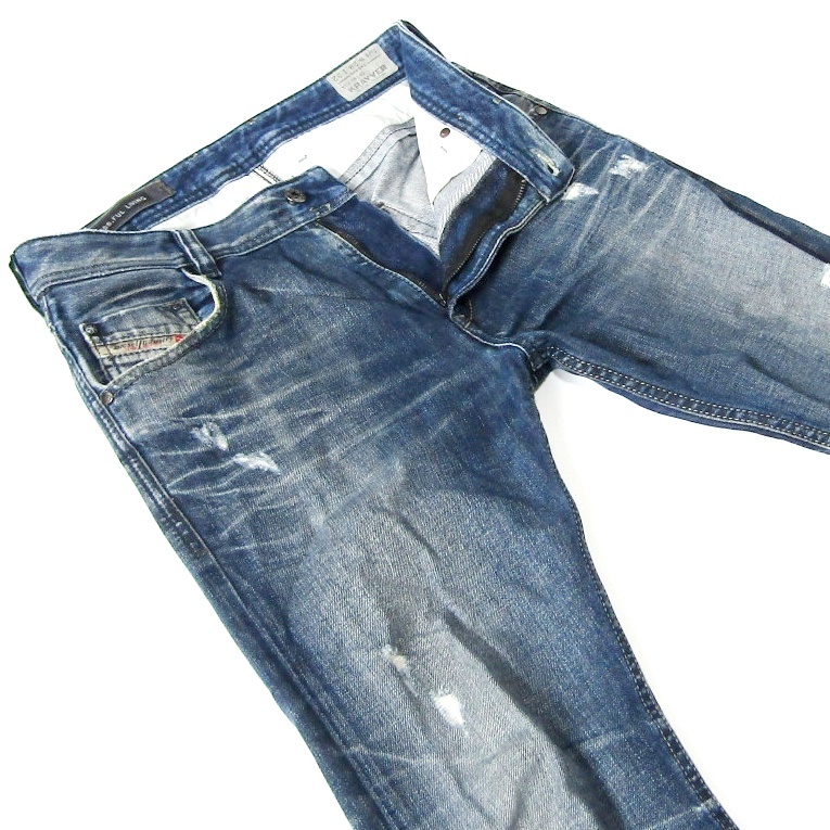 DIESELディーゼルKRAYVER▼スリムテーパードデニム▼ダメージ加工▼28インチ▼ウエスト約80cm拍卖