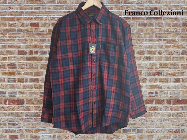 41250-a22 レッド系 LLサイズ FRANCO COLLEZIONI ビエラ調シャツ 拍卖