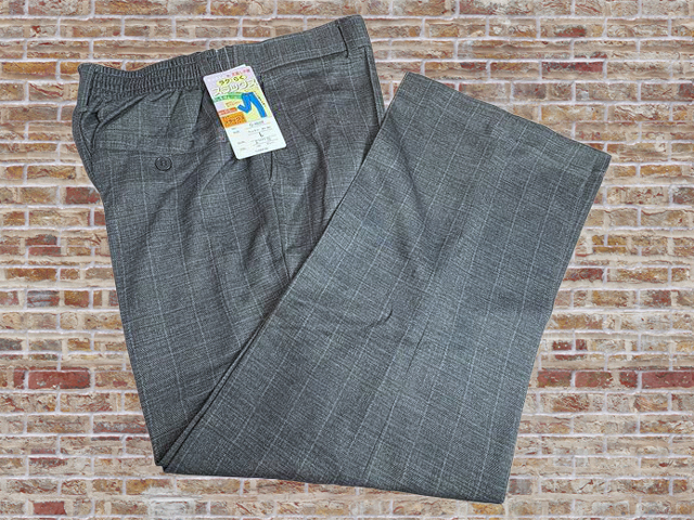 【訳あり】G-4608 グレー Lサイズ 股下65cm お父さんのラクらくスラックス拍卖