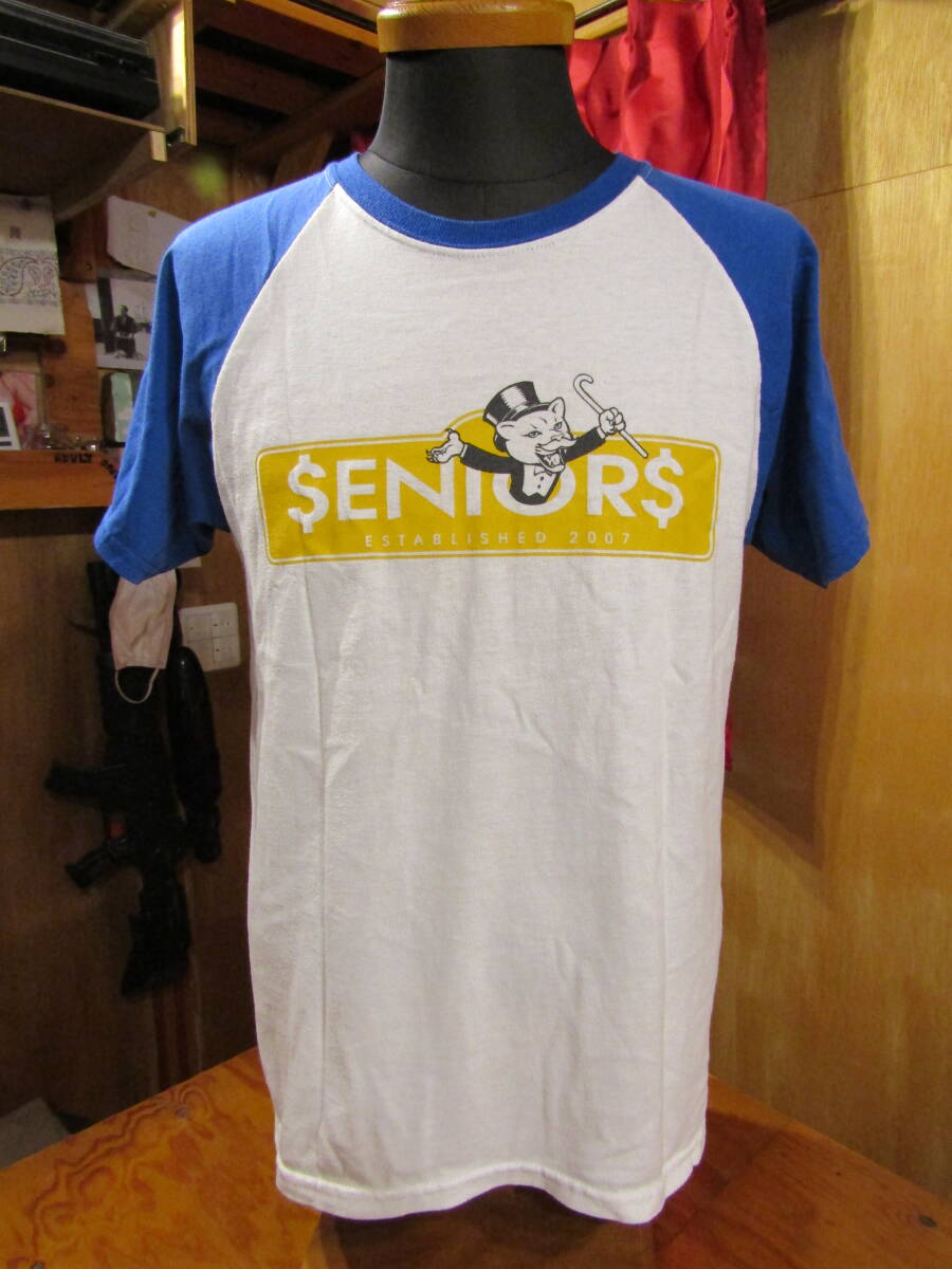 古着 JERZEES SENORSプリントラグランTシャツ拍卖