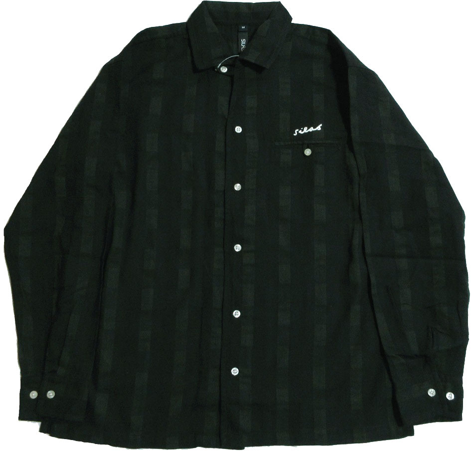 サイラス ITALIAN COLLAR 半袖シャツ Mサイズ ブラック 110241014001 SILAS イタリアンカラー拍卖