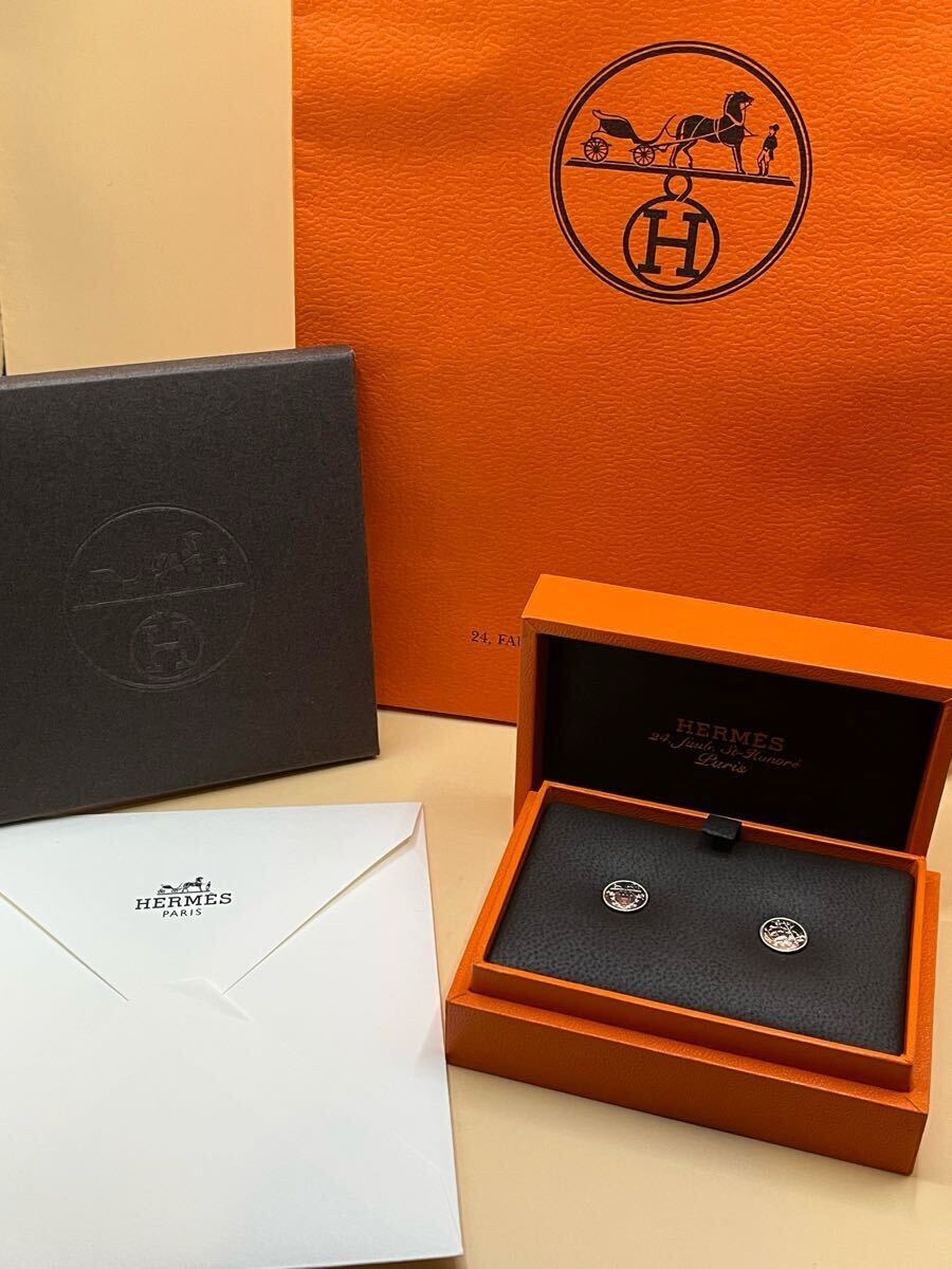 正規未使用 HERMES エクスリブリス ピアス シルバー925/エルメス イヤリング シェーヌダンクル セリエ拍卖