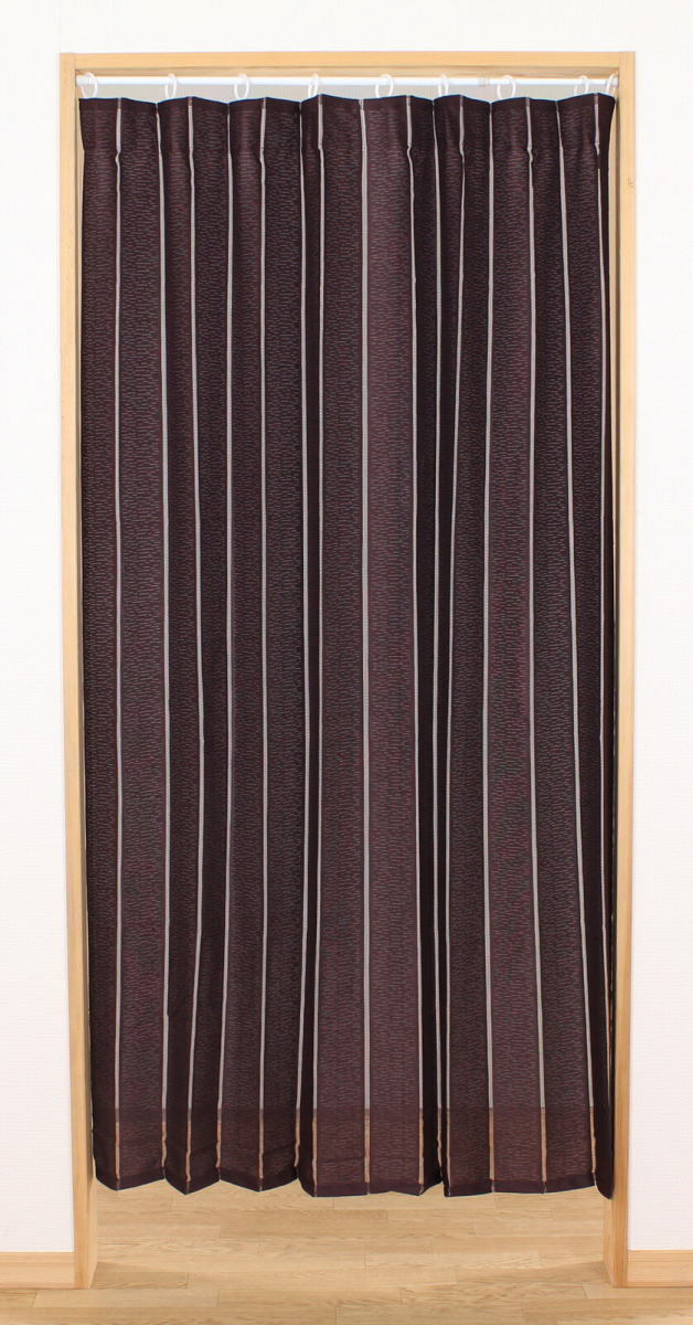 形状記憶アコーディオンのれん140X178cm:間仕切り カーテン/アイリス ブラウンnaru-14006拍卖