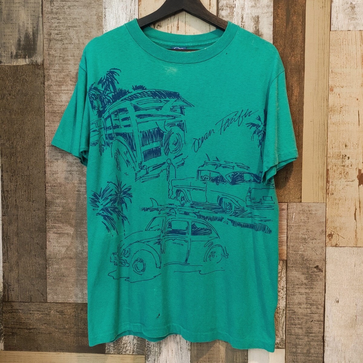 1980s ocean pacific サーフプリント Tシャツ オーシャンパシフィック t-shirt ビンテージ 80s 半袖Tシャツ拍卖
