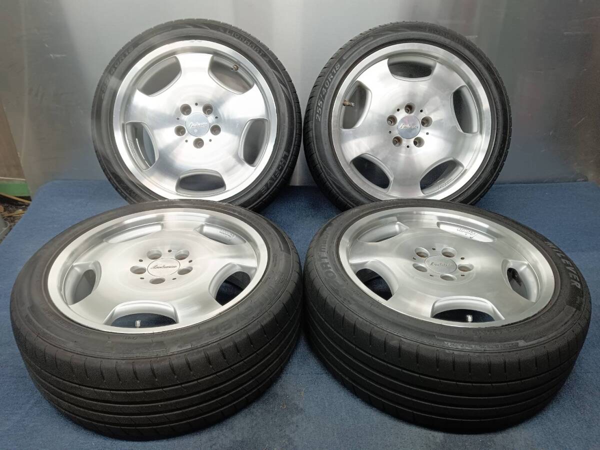 ★8分山★21.23年製★ MILEVER235/45R18×2 LIONHART255/40R18×2 LorinserRS-1 18×8J/9J +38 5H-112 4本セット ベンツEクラス等 B743拍卖
