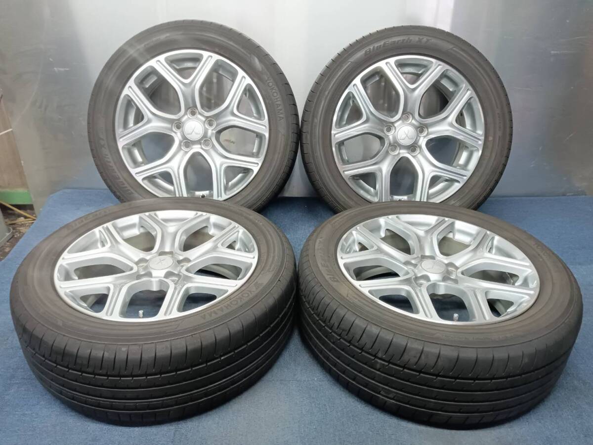 ★8-8.5分山★24年製★ ヨコハマBluEarth-XT AE61 225/55R18 ミツビシ アウトランダーPHEV純正 18×7J +38 5H-114.3 4本セット B790拍卖
