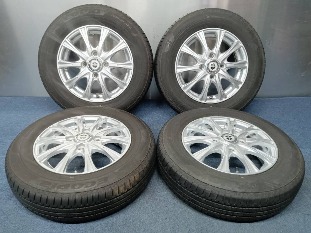 ★8-8.5分山★23年製★ ブリヂストンECOPIA NH200C 145/80R13 社外ホイール 13×4J +45 4H-100 4本セット 軽自動車等 B794拍卖