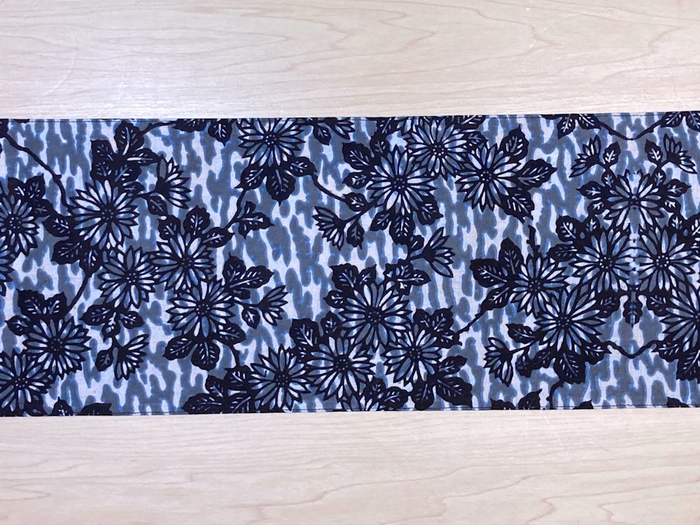 【六尺褌】YKY280-07~08 浴衣地 紺 迷彩に菊花模様 W16.5㎝ x L280cm拍卖