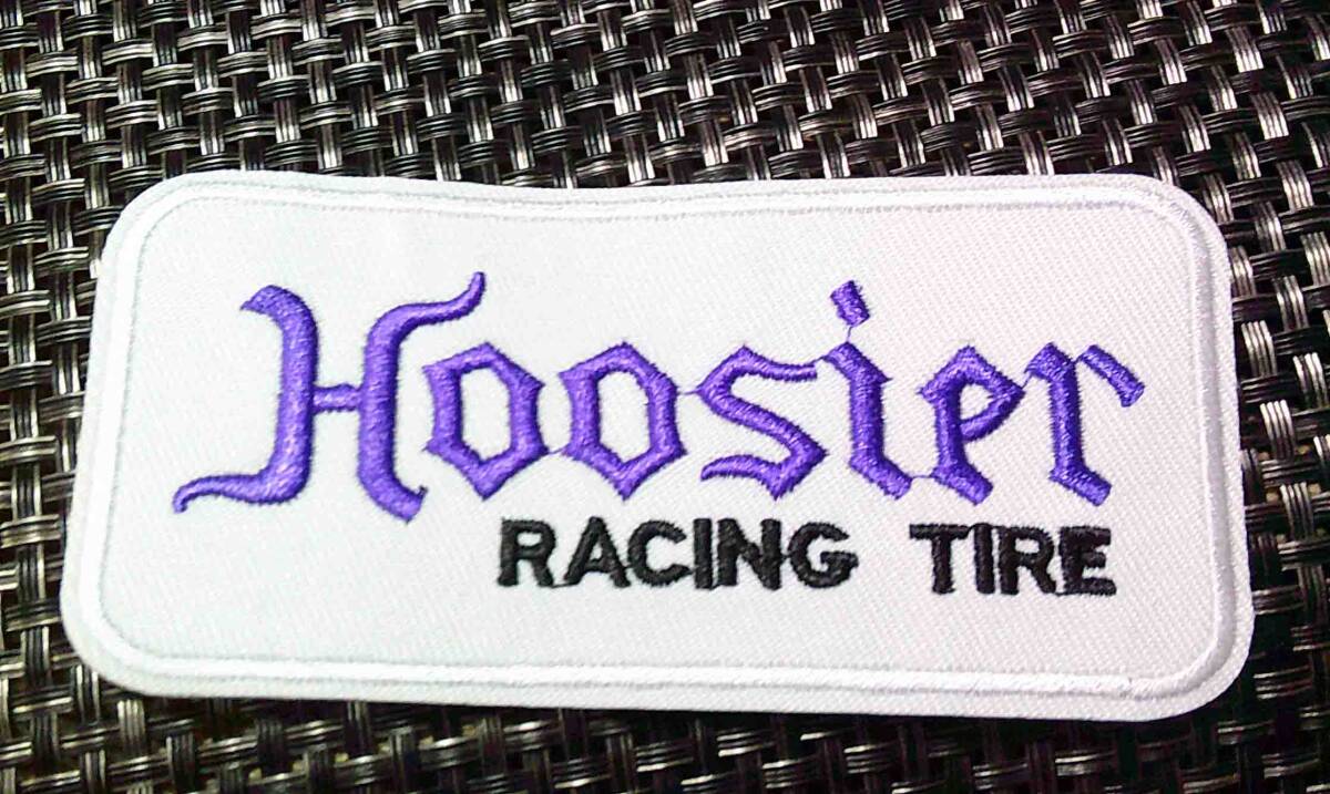 《白紫黒HRTタイヤ》新品アメリカ Hoosier RACING TIRE フージャー レーシング タイヤ刺繍ワッペン◆自動車 NASCAR F1 モータースポーツ拍卖